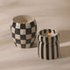 Cabana - Striped Candle, Lava Stone