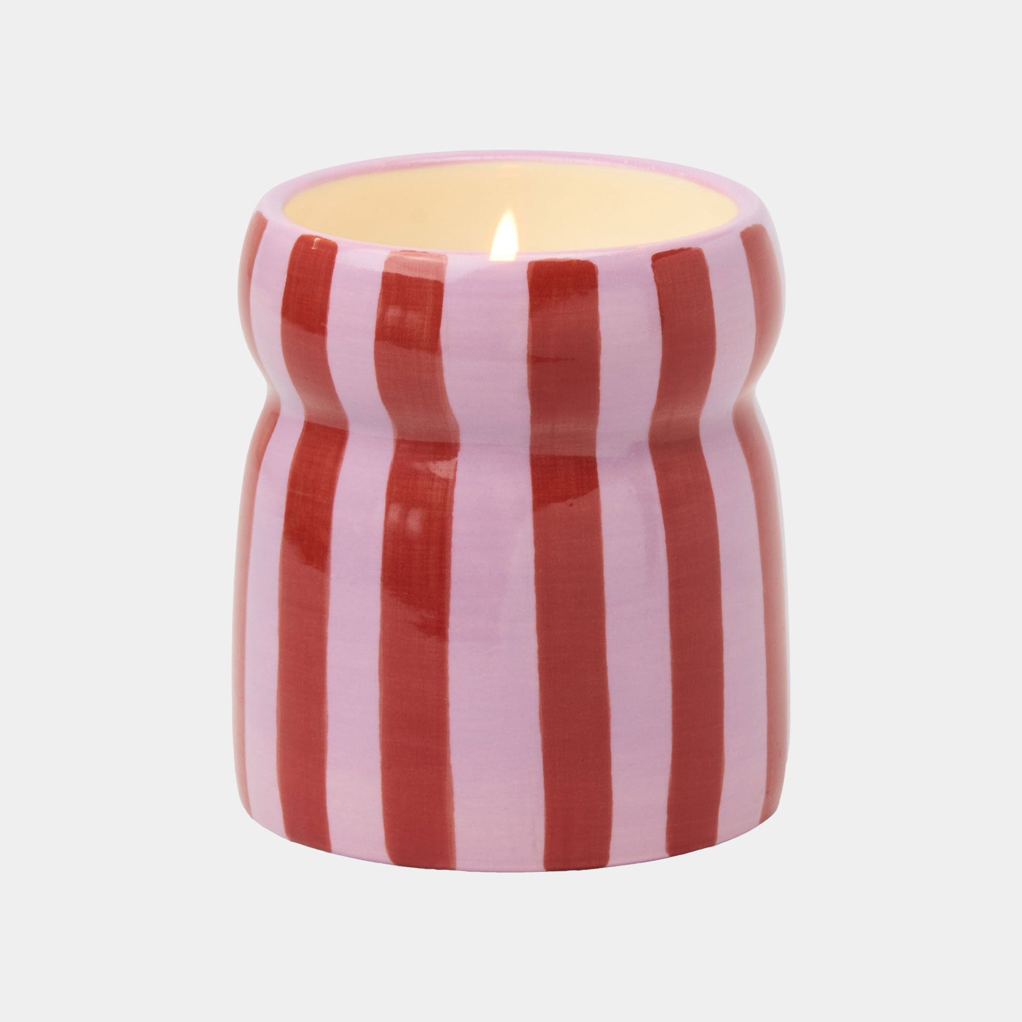 Cabana - Striped Candle, Pink Peppermint