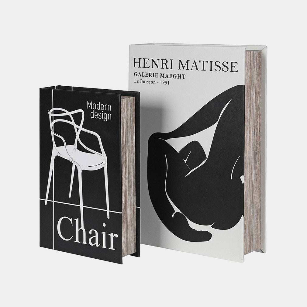 Black & White - Decorative Book Boxes, Set of 2