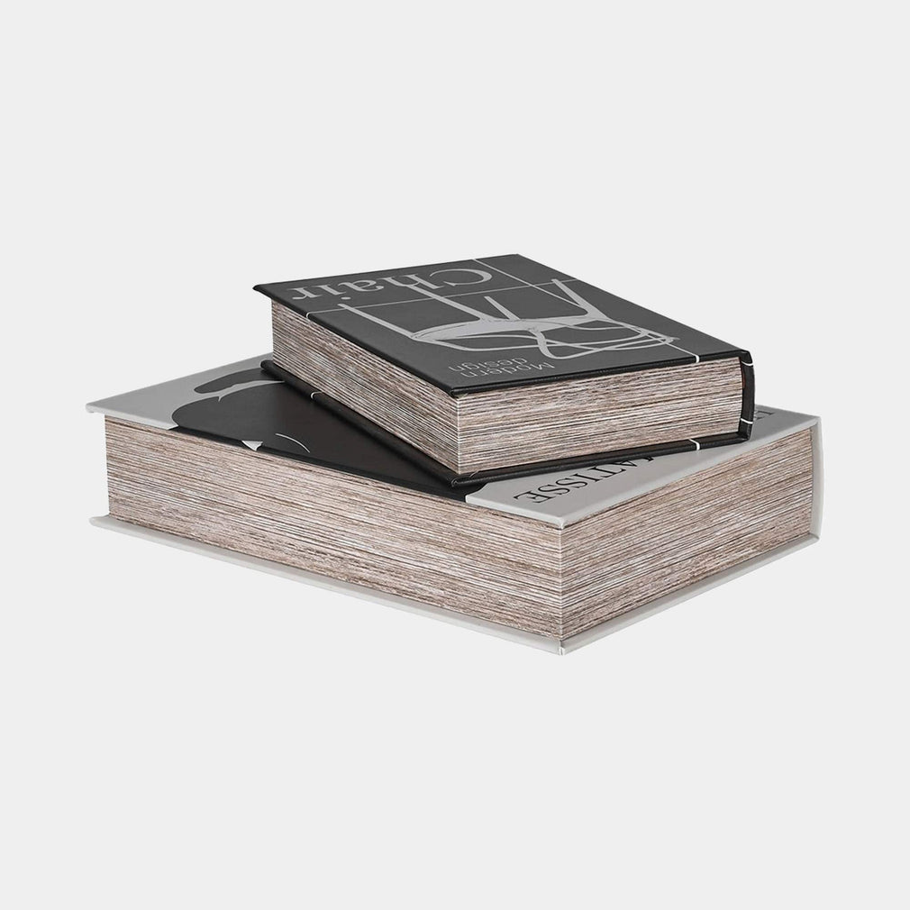 Black & White - Decorative Book Boxes, Set of 2