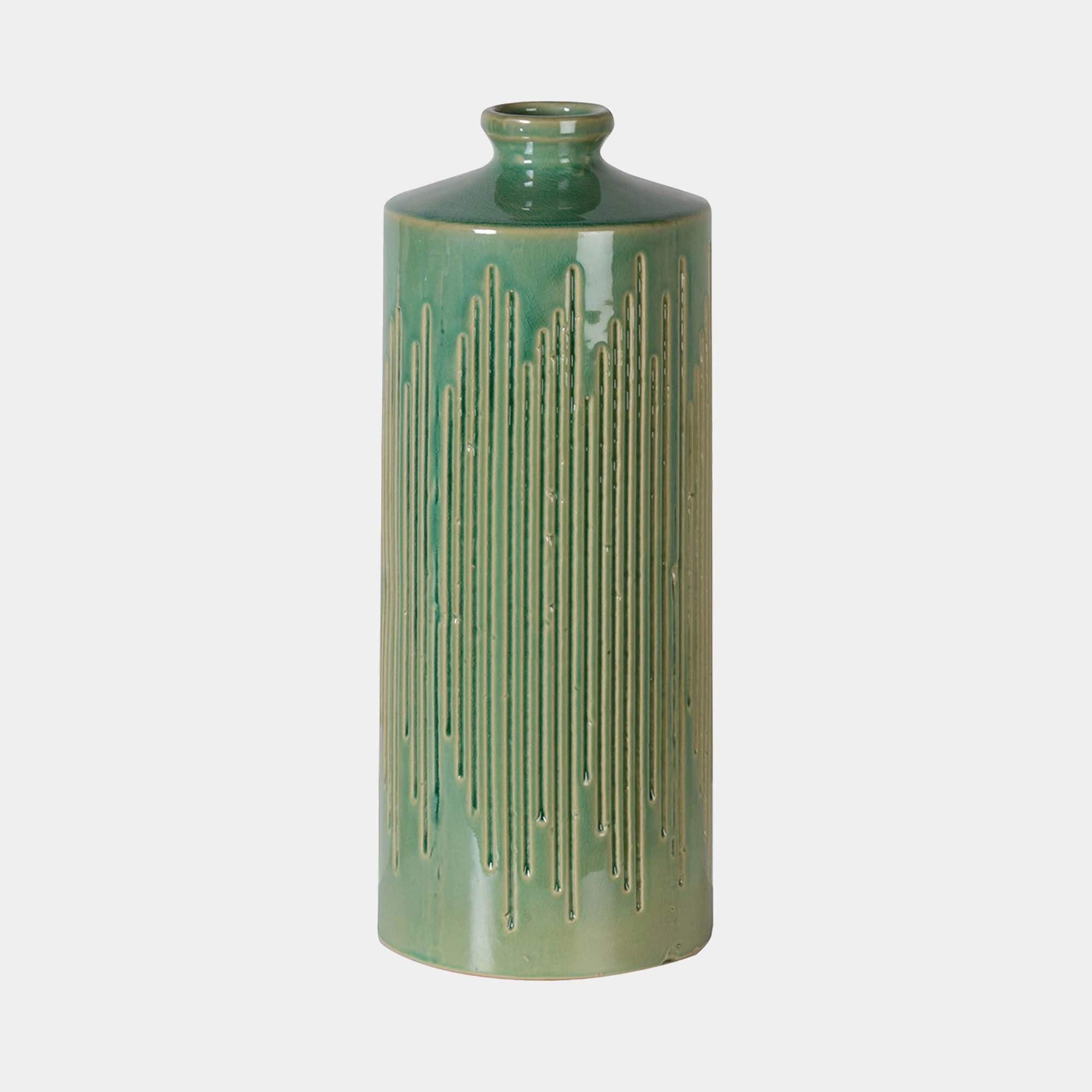 Cylindrical - Bottle Vase, Green