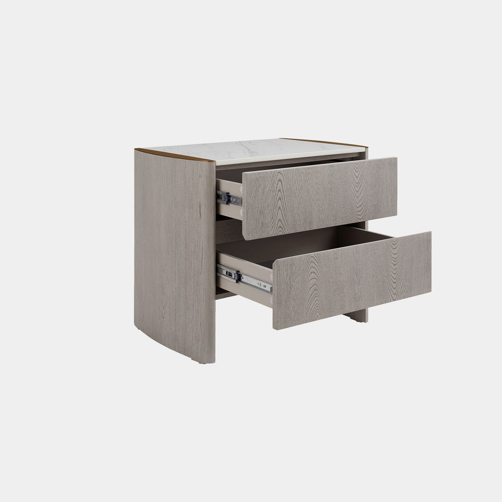 Anastasia - 2 Drawer Bedside Chest In Washed Oak