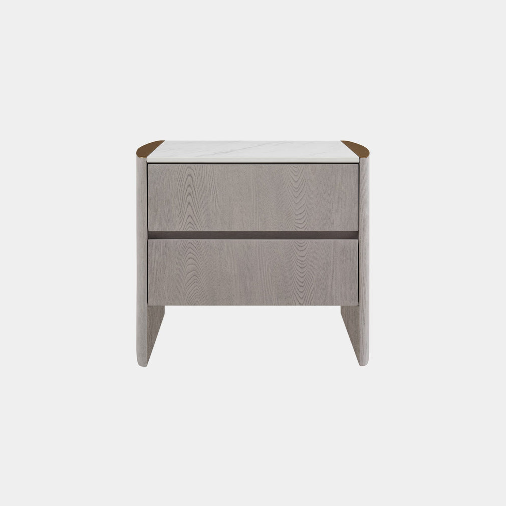 Anastasia - 2 Drawer Bedside Chest In Washed Oak