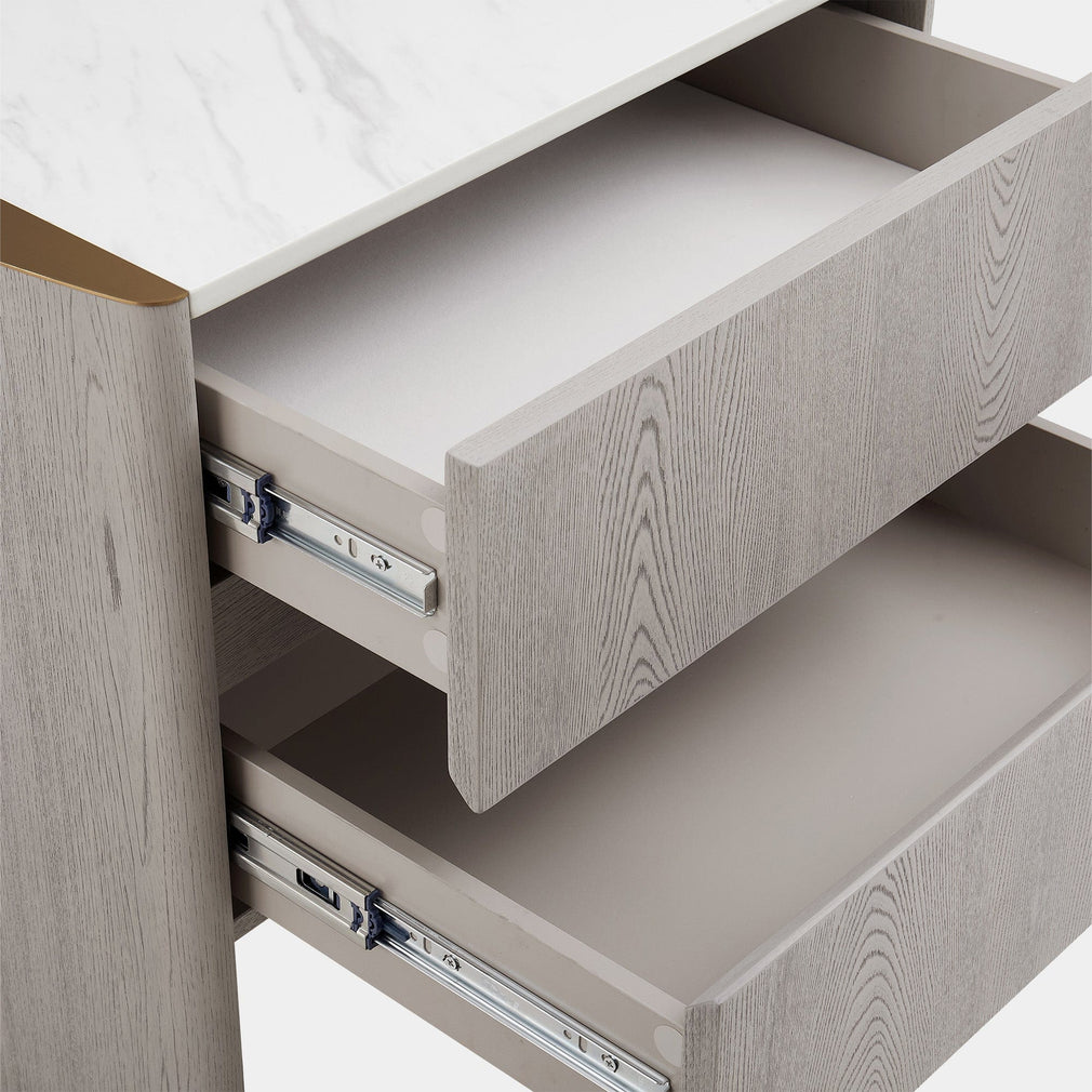 Anastasia - 2 Drawer Bedside Chest In Washed Oak