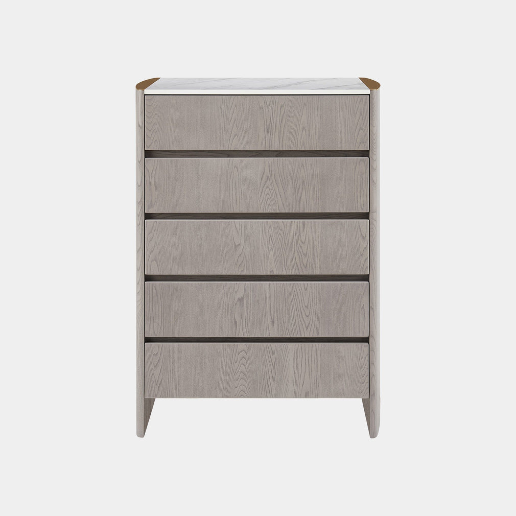 Anastasia - 5 Drawer Tall Chest In Washed Oak