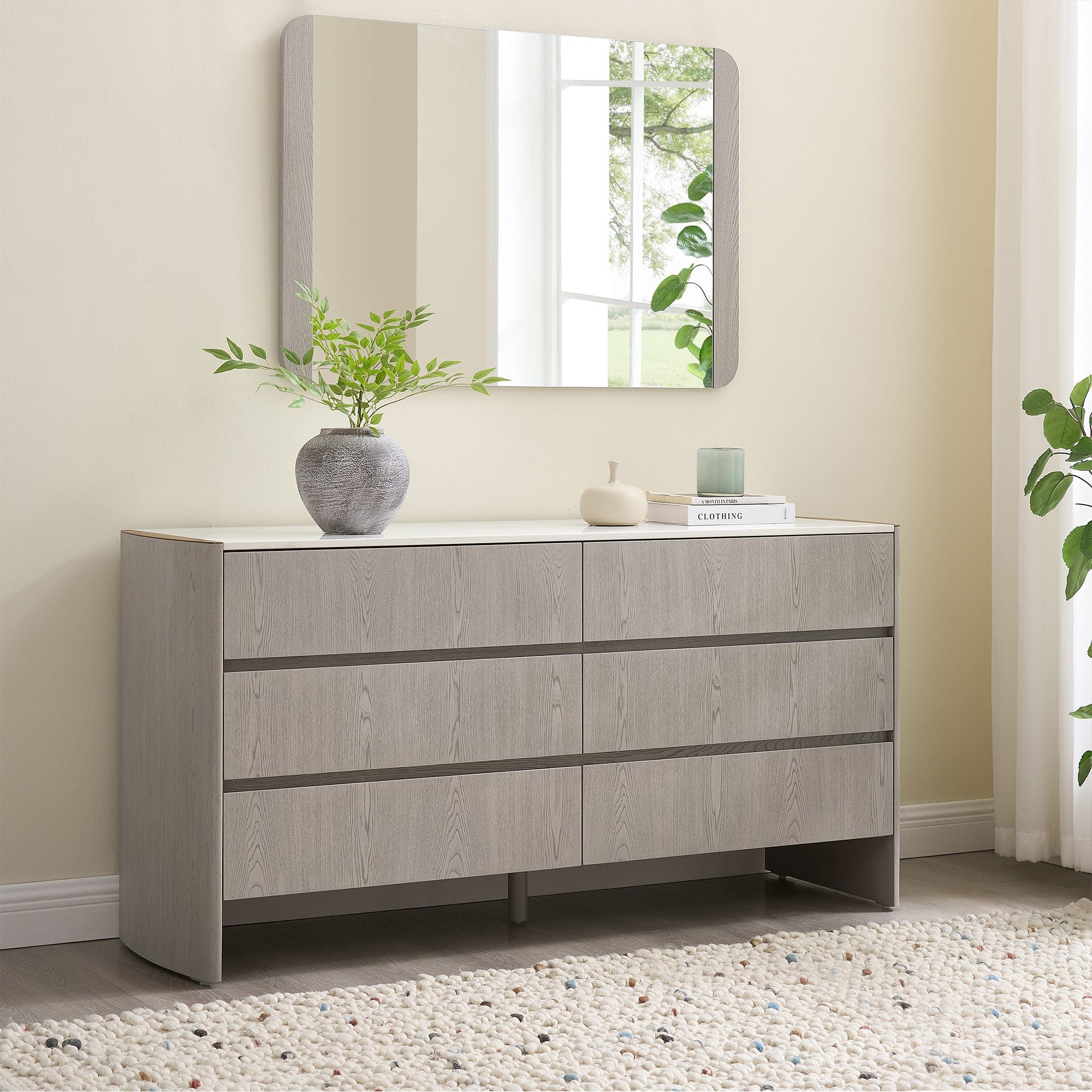 Anastasia - 6 Drawer Wide Chest In Washed Oak