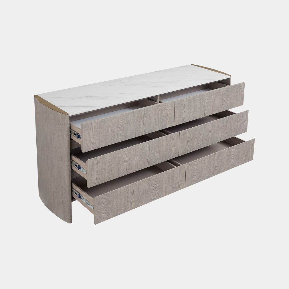 Anastasia - 6 Drawer Wide Chest In Washed Oak