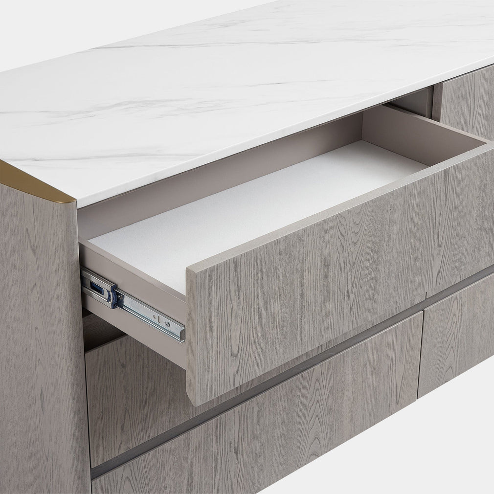 Anastasia - 6 Drawer Wide Chest In Washed Oak