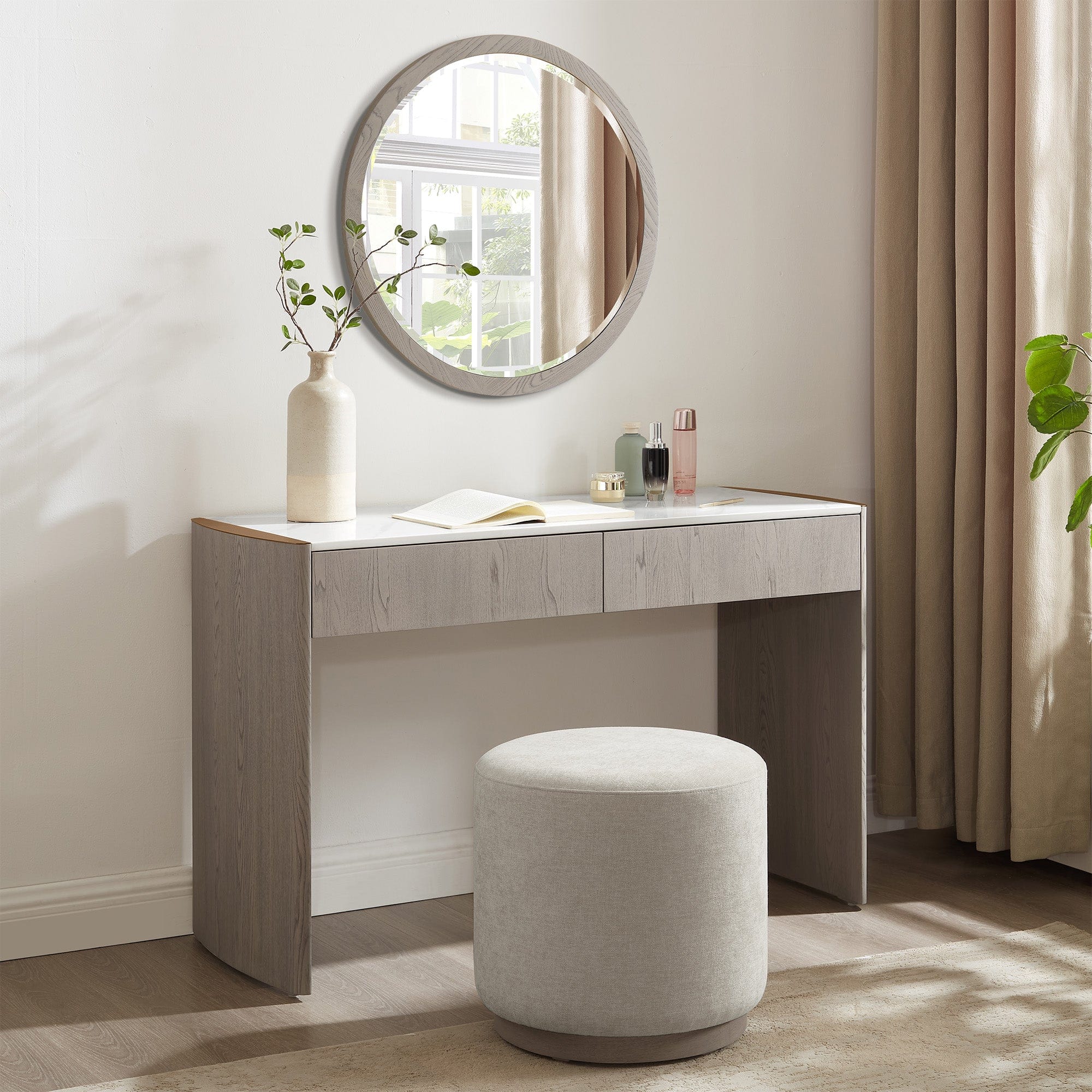 Anastasia - 2 Drawer Dressing Table In Washed Oak