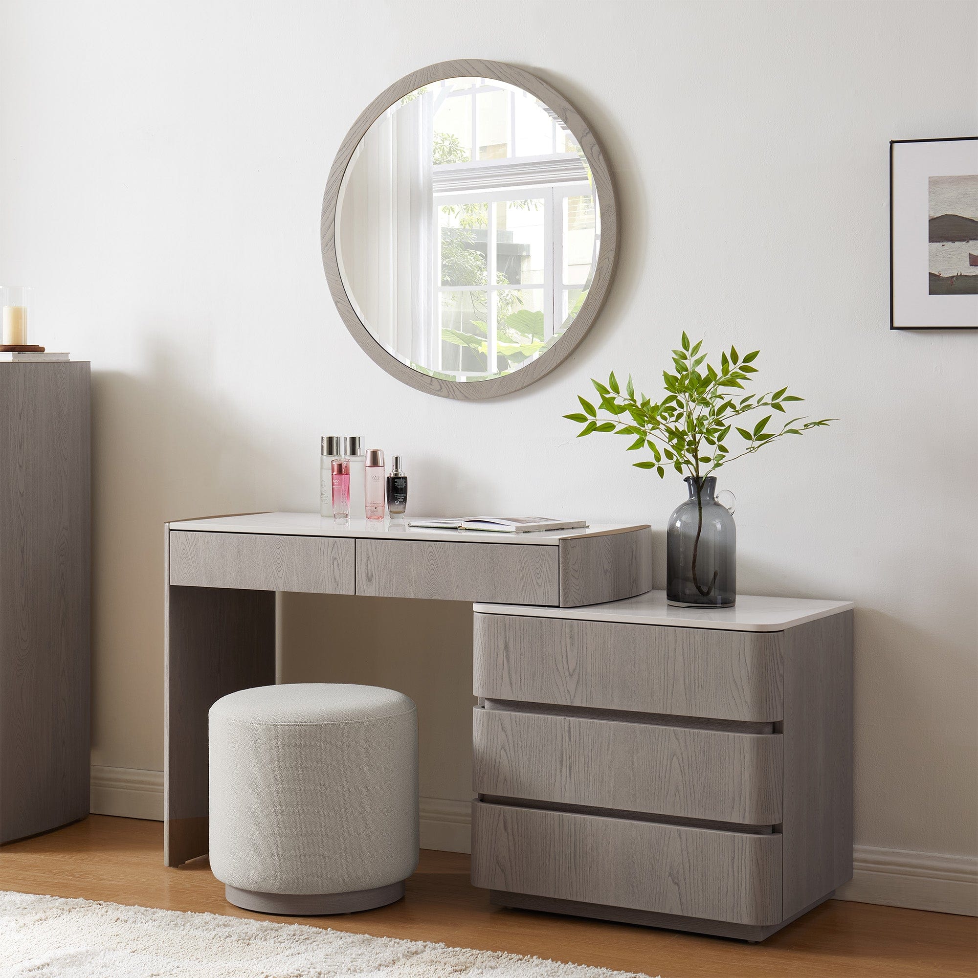 Anastasia - 5 Drawer Dressing Table In Washed Oak