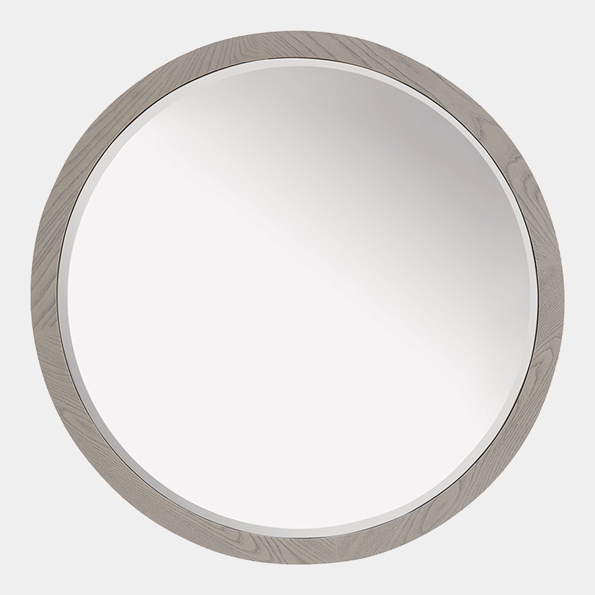 Anastasia - Round Mirror In Washed Oak