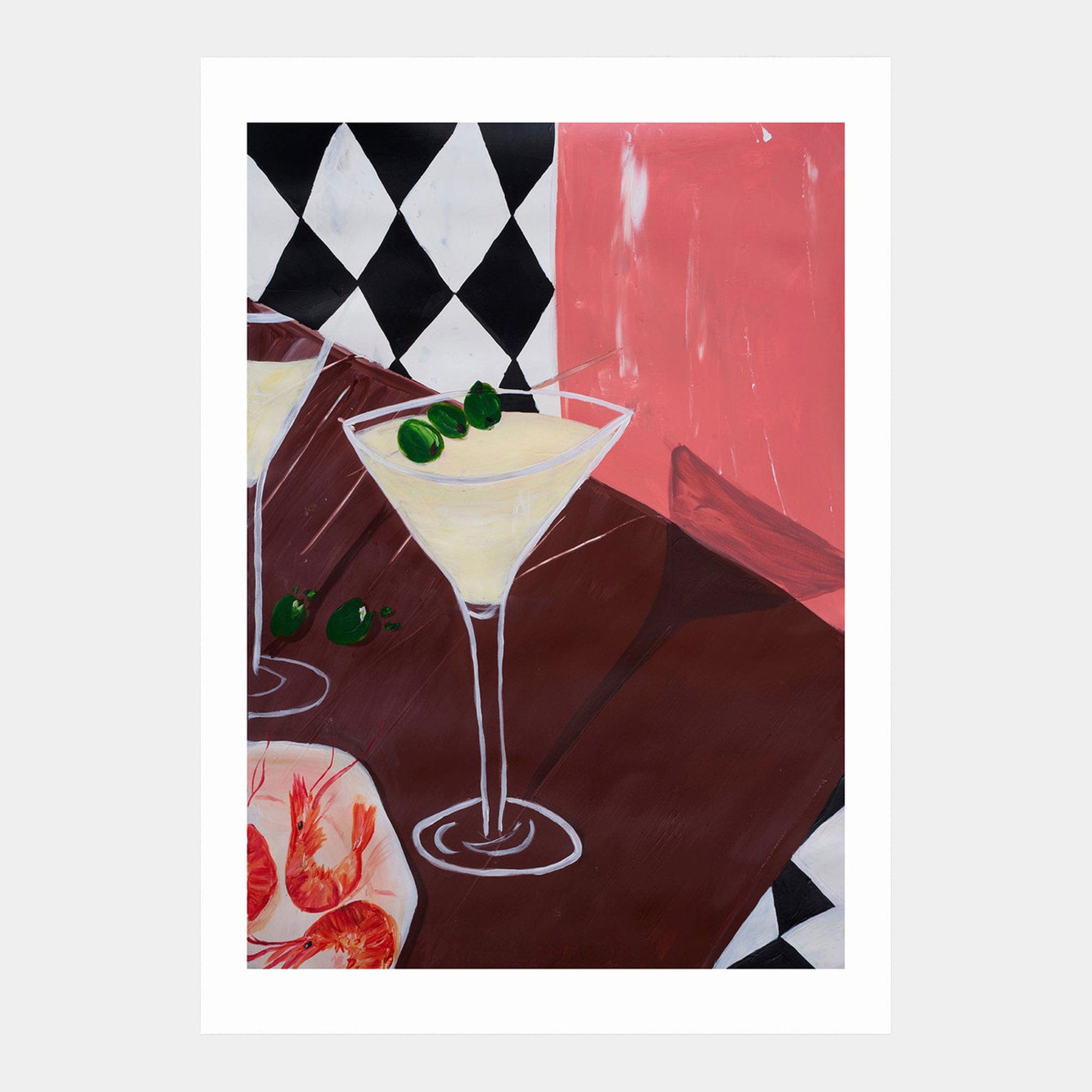 Martini + Olives - by Lucy Moss A2 Print