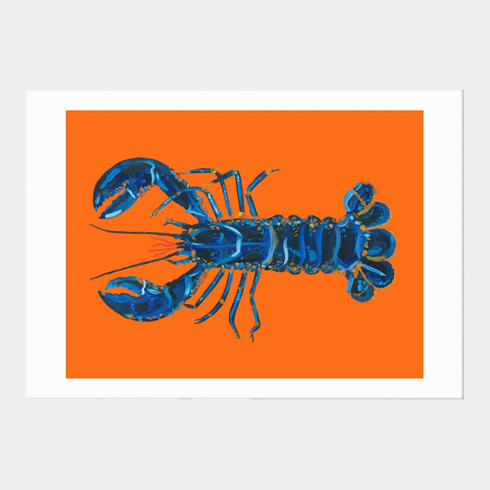Lobster on Orange - by Alice Straker A2 Print