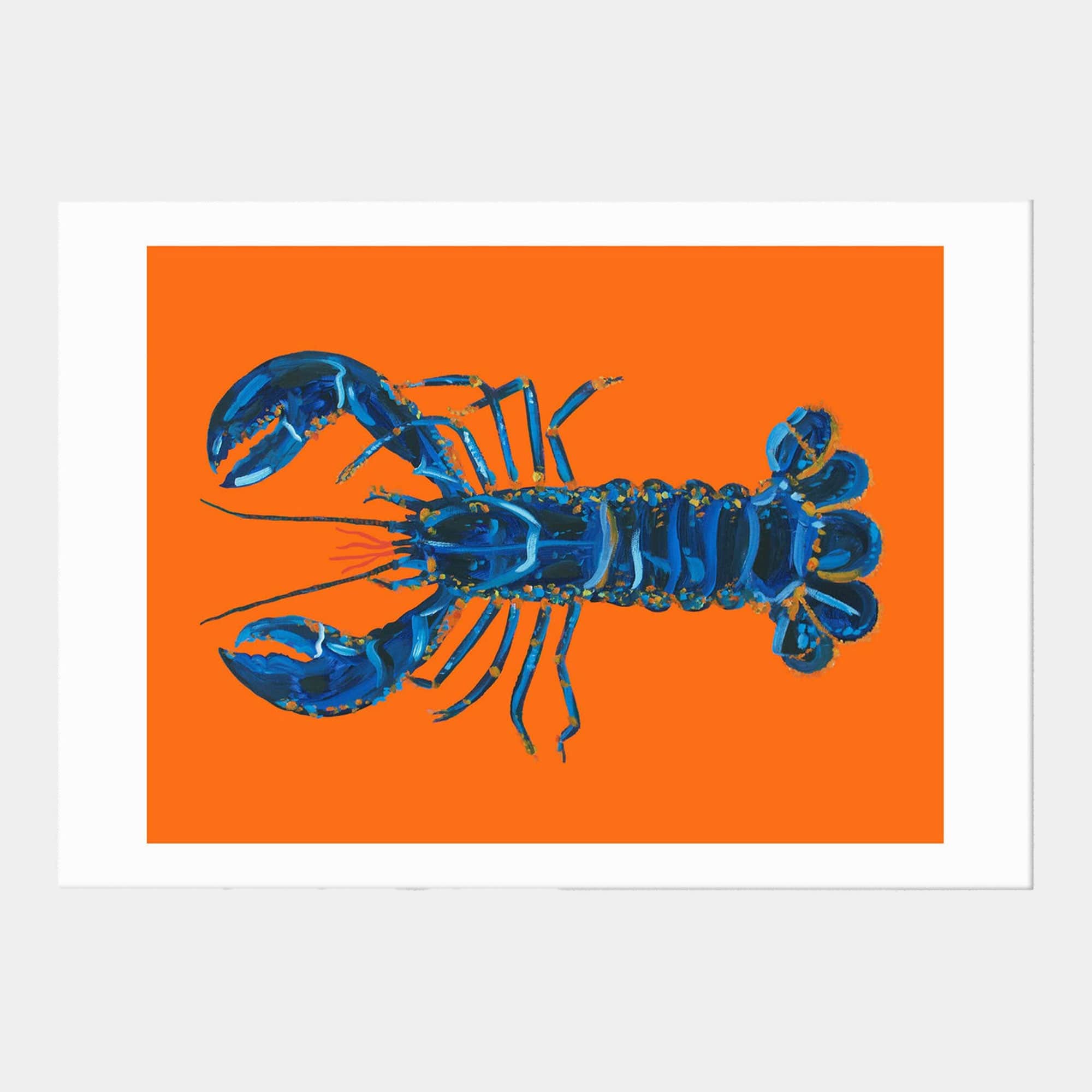 Lobster on Orange - by Alice Straker A2 Print