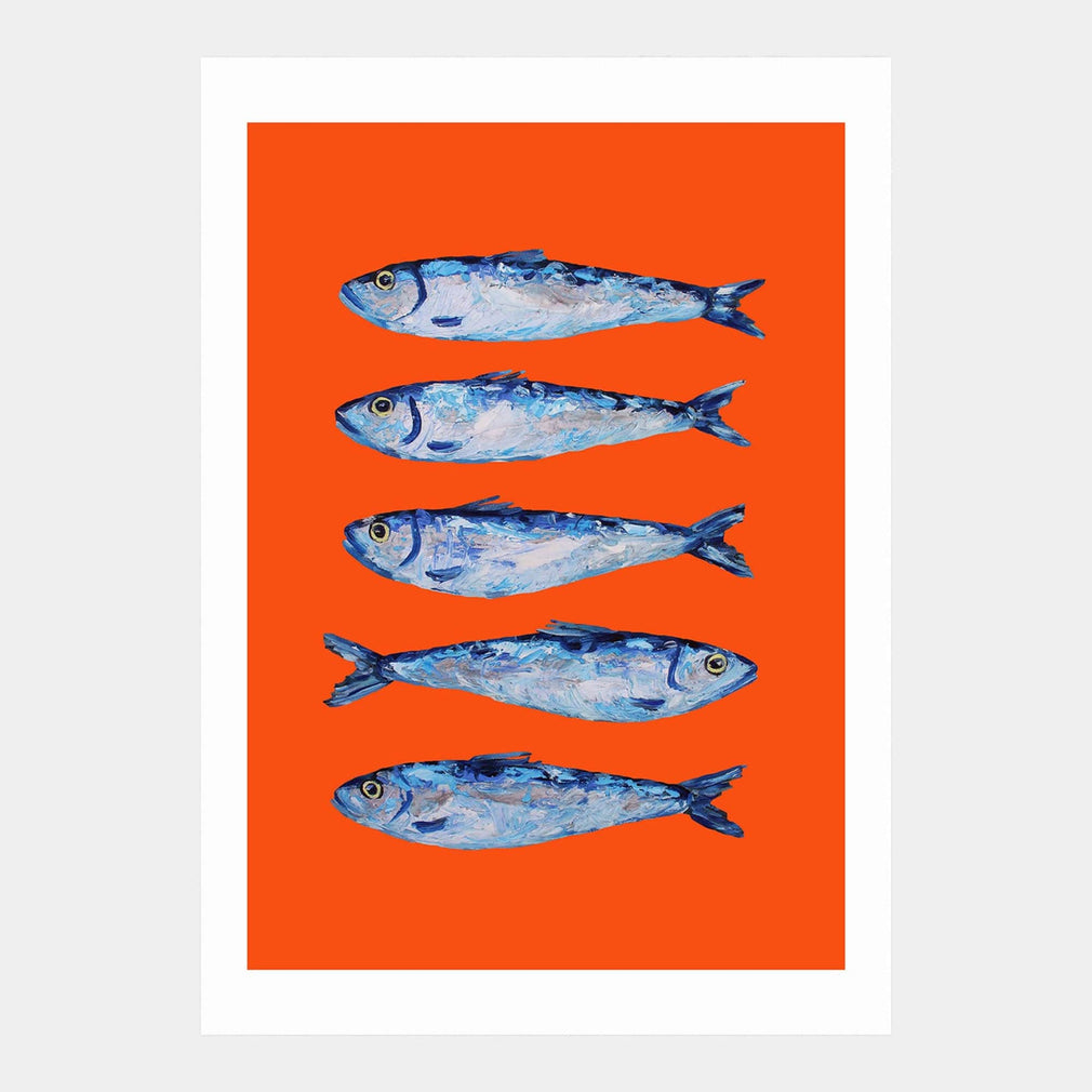 Sardines Orange - by Alice Straker A2 Print