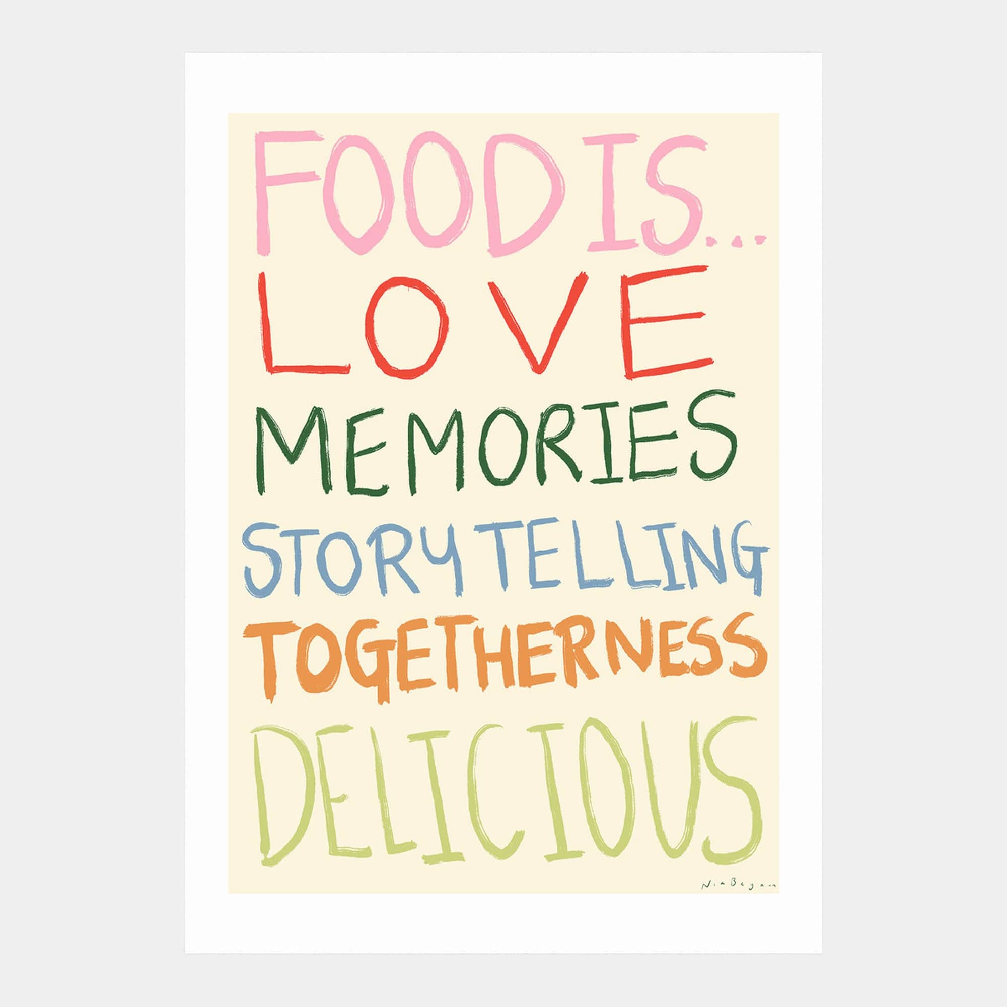 Food Is - by Nia Beynon A2 Print