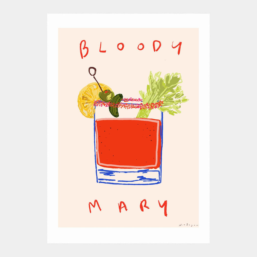 Bloody Mary Cocktail - by Nia Beynon A2 Print