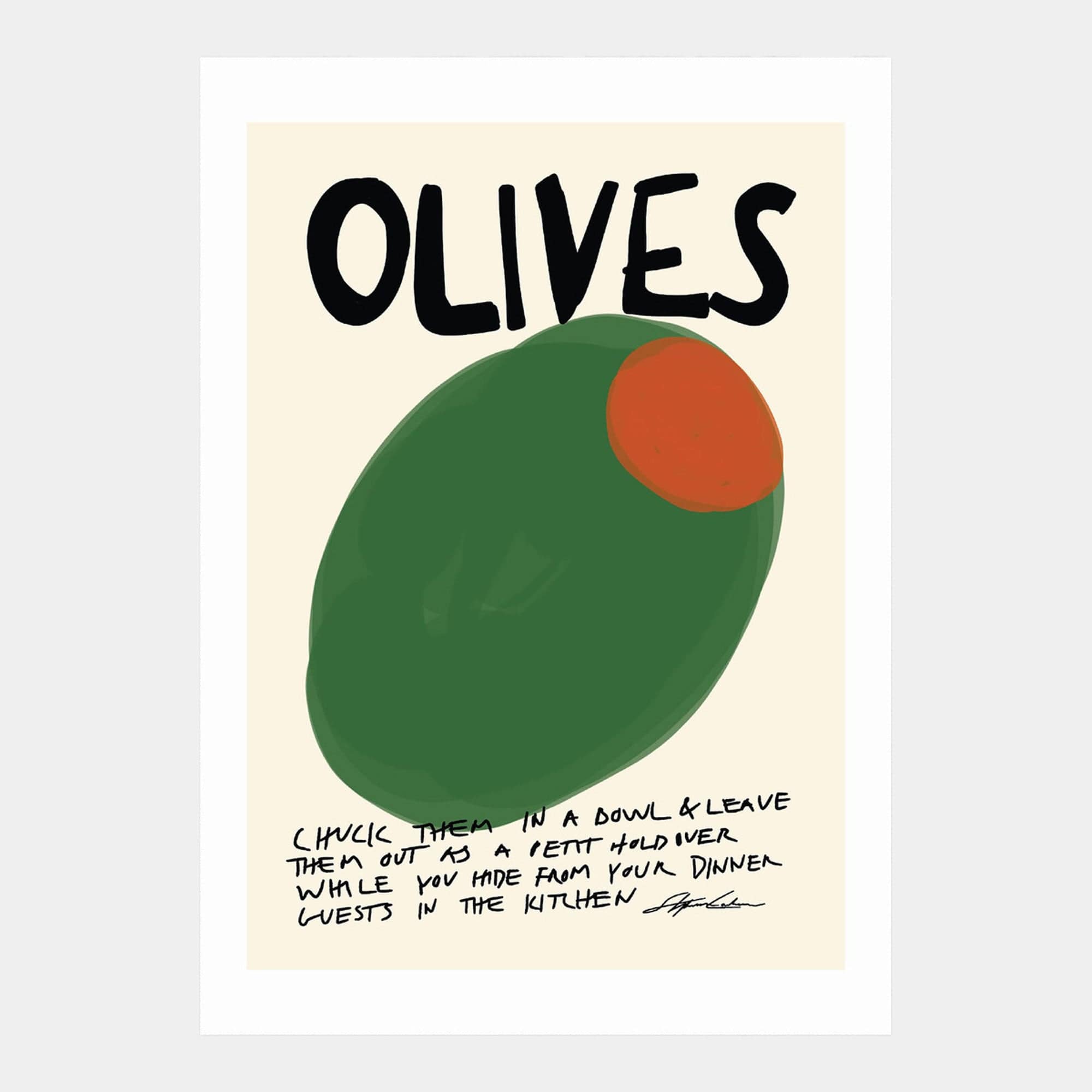 Olives - by Stephie Cardona A2 Print