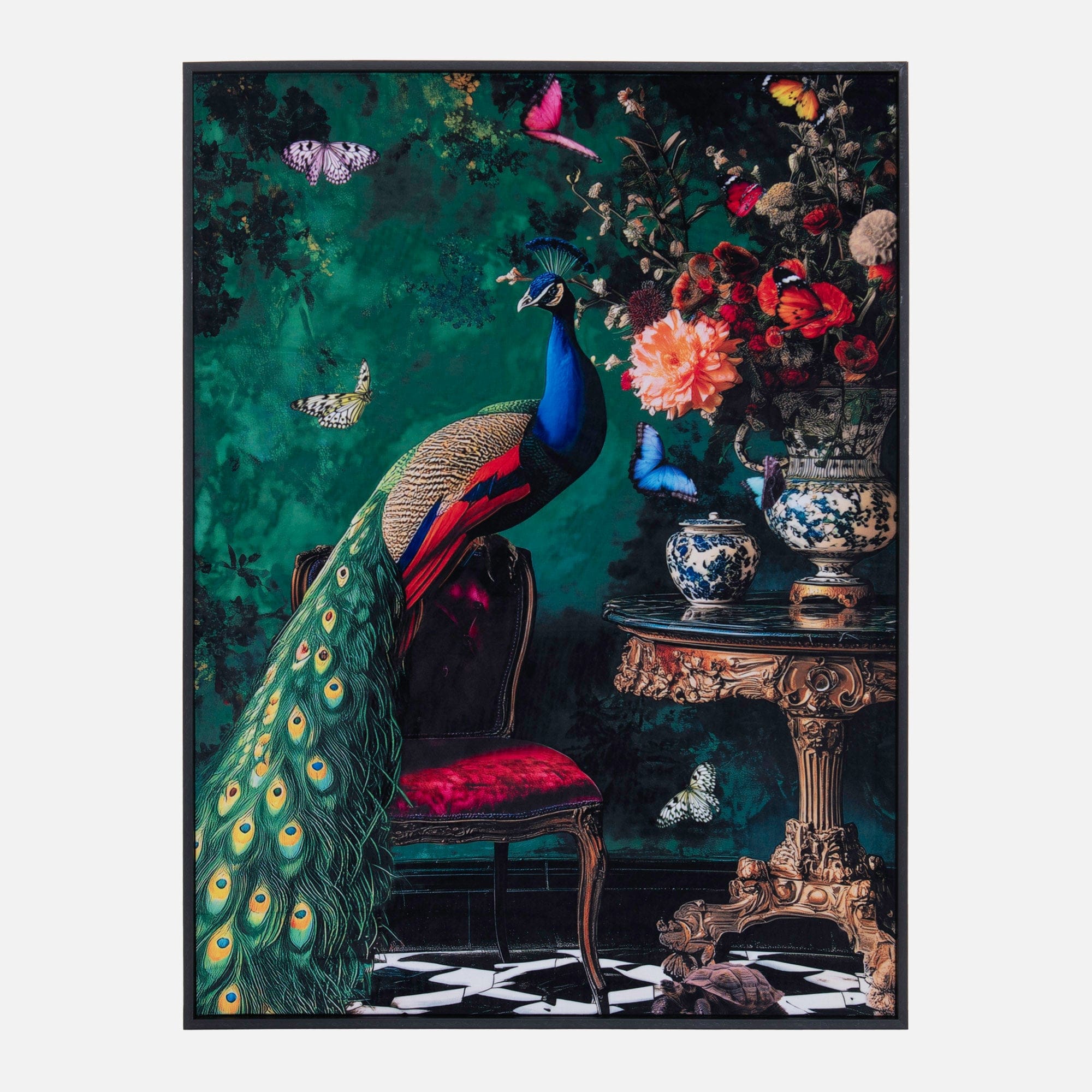 Stately Peacock - Velvet Wall Art