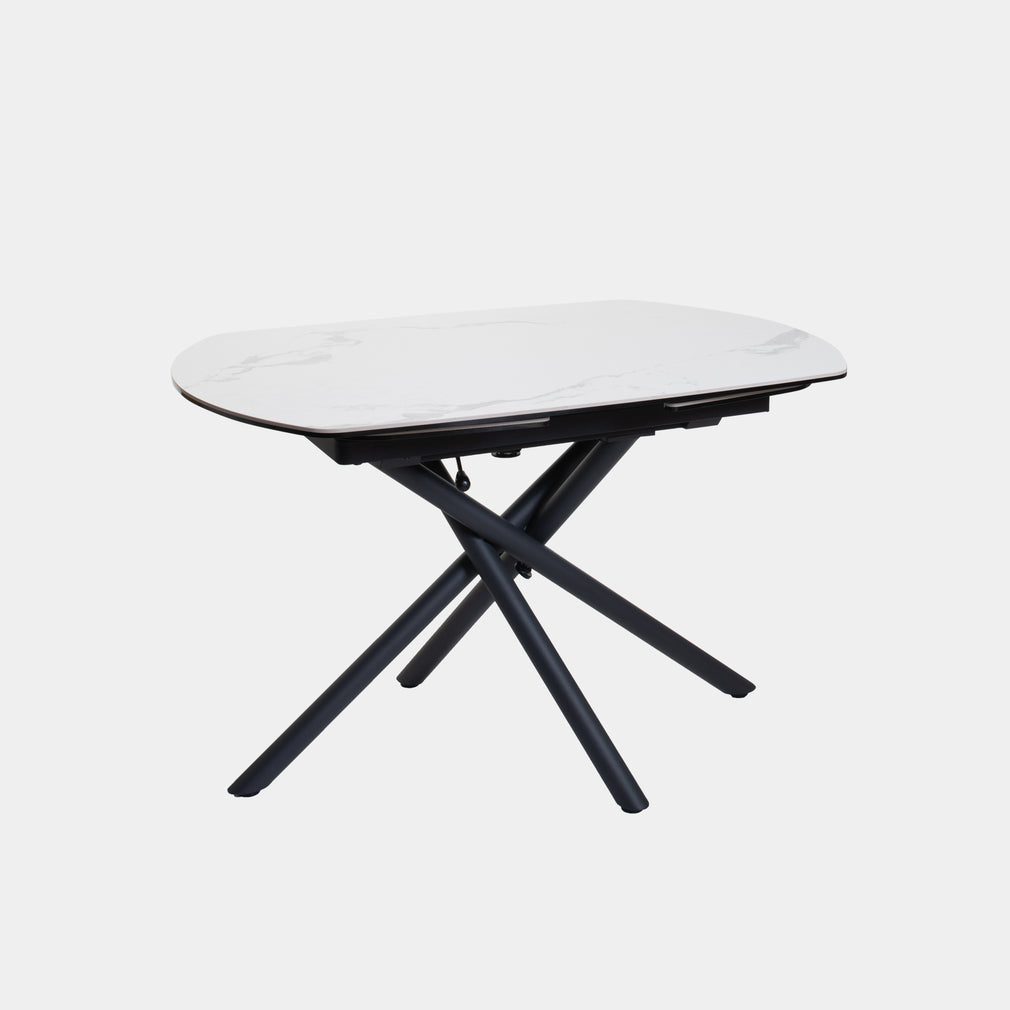 Athena - Extending Dining Table With White Ceramic Top