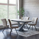 Zeus - Travertine Effect Ceramic Extending Dining Table