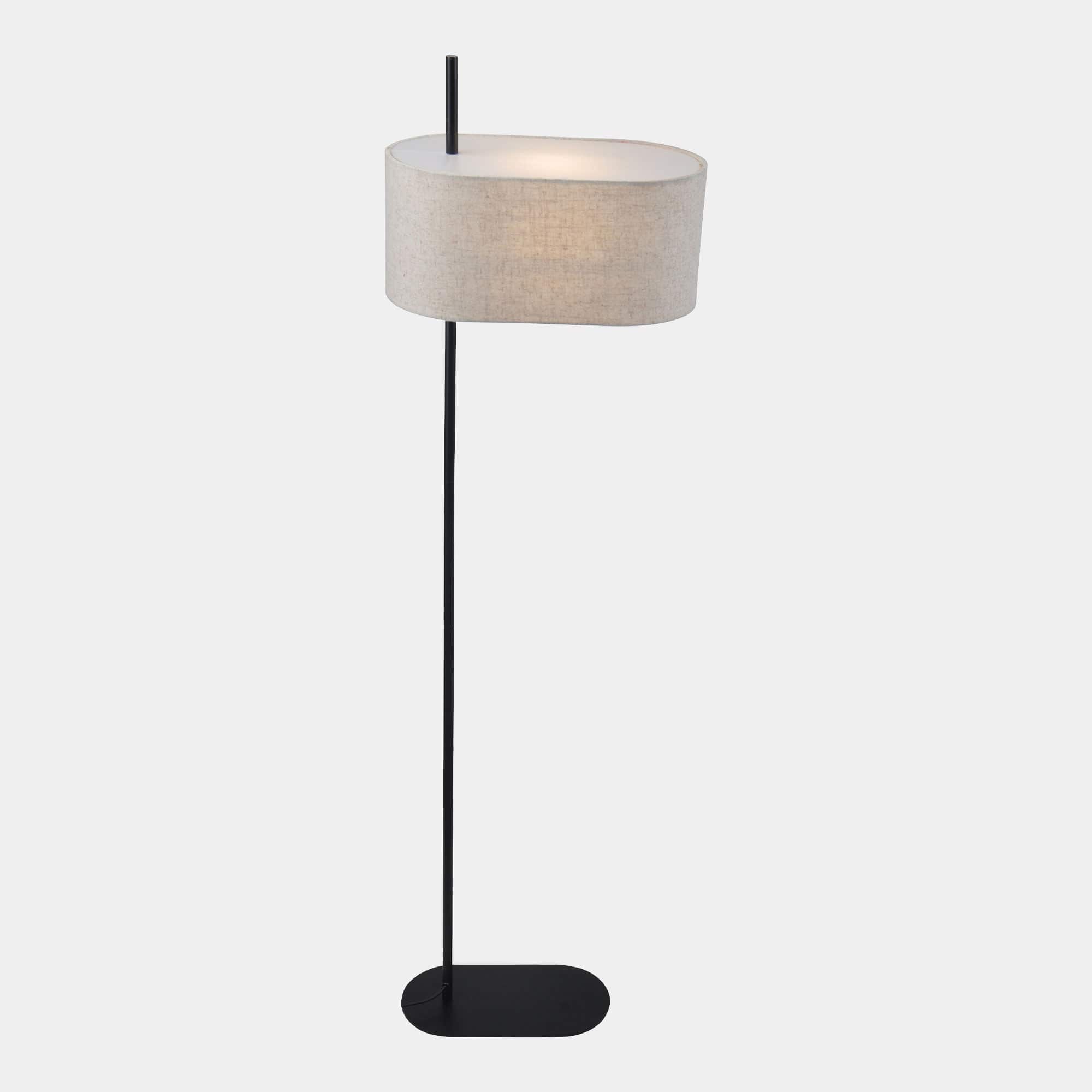 Saxon - Black Linen Floor Lamp