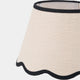 Maisie 25cm Cream Jute Lamp Shade Scalloped Edge with Contrast Binding
