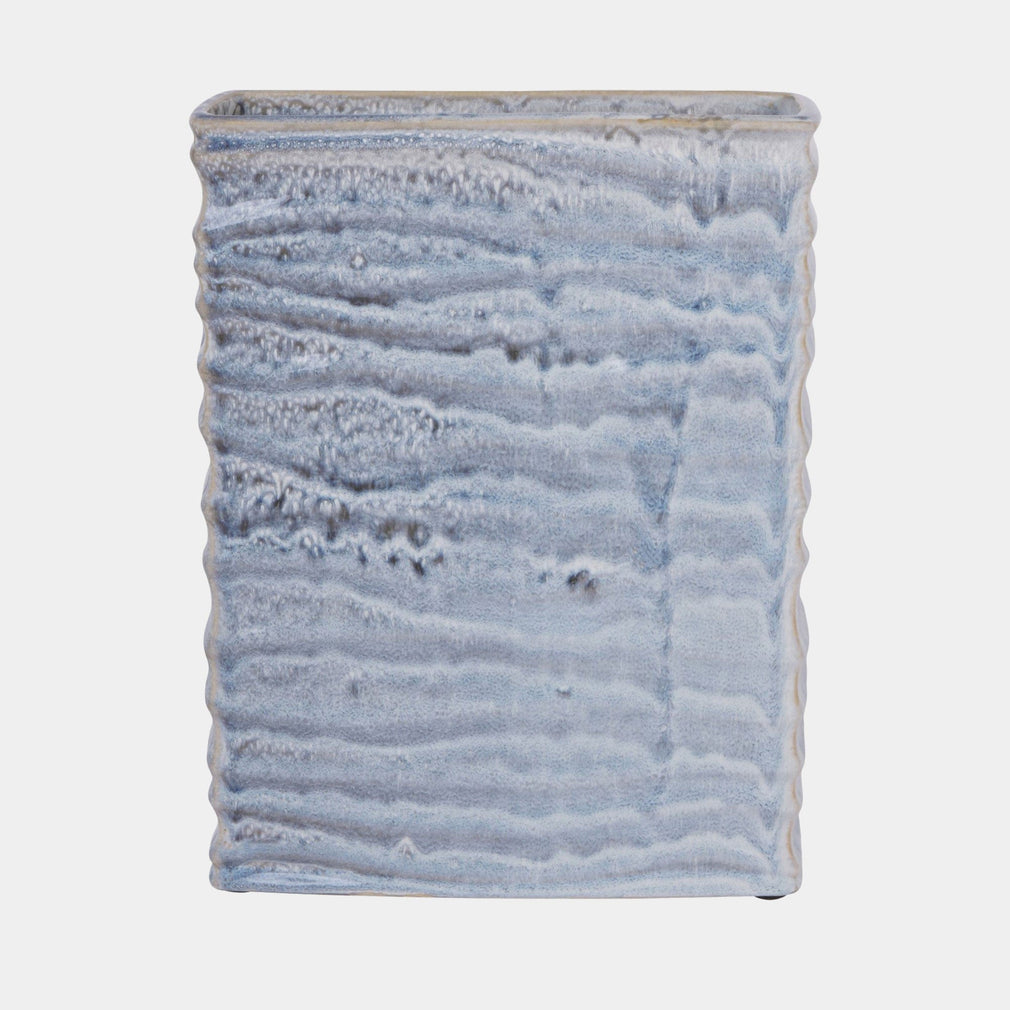 Sereno - Rectangle Vase, Blue Reactive Glaze