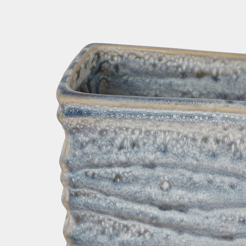 Sereno - Rectangle Vase, Blue Reactive Glaze