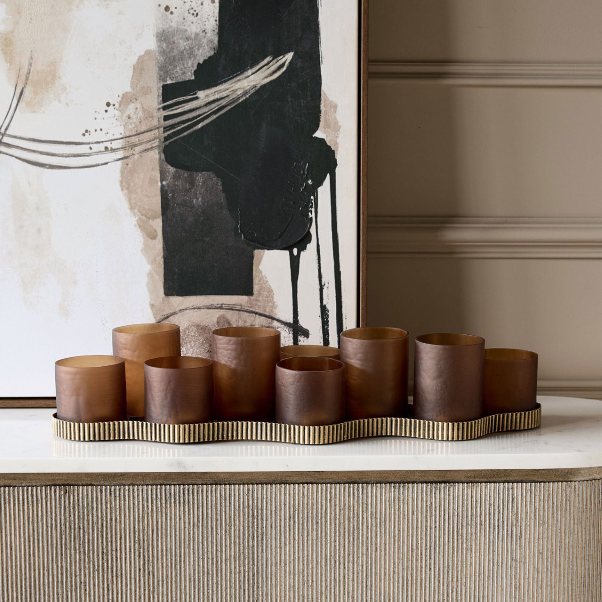 Granada - Aged Gold 9 Light Candle Holder