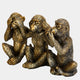 Three Wise Monkeys - Antique Gold