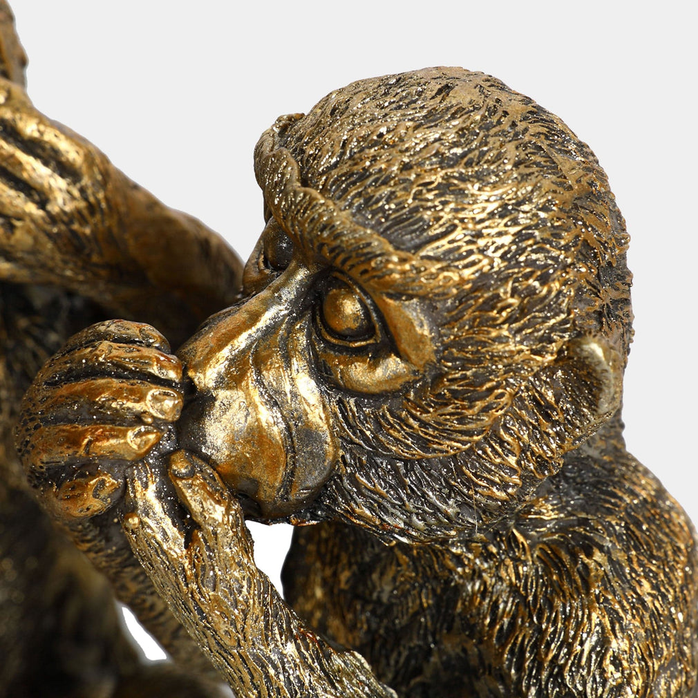 Three Wise Monkeys - Antique Gold