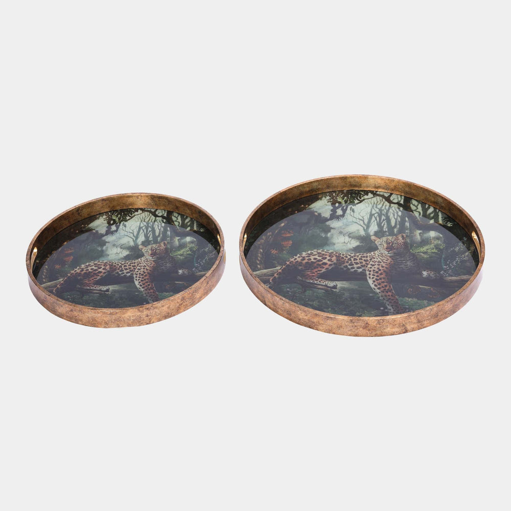Lounging Leopard - Trays, Set of 2