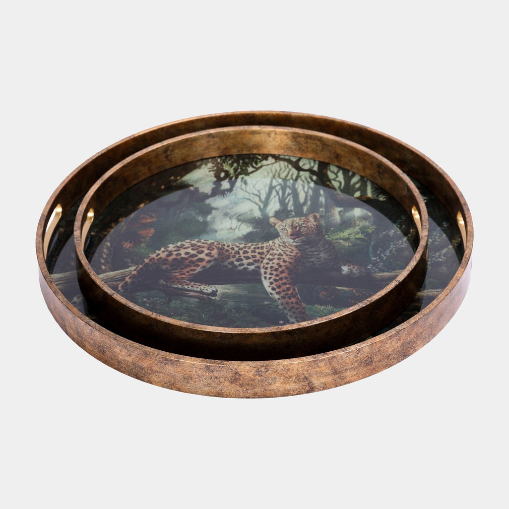 Lounging Leopard - Trays, Set of 2