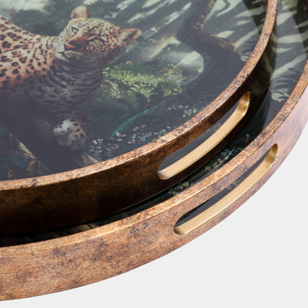 Lounging Leopard - Trays, Set of 2