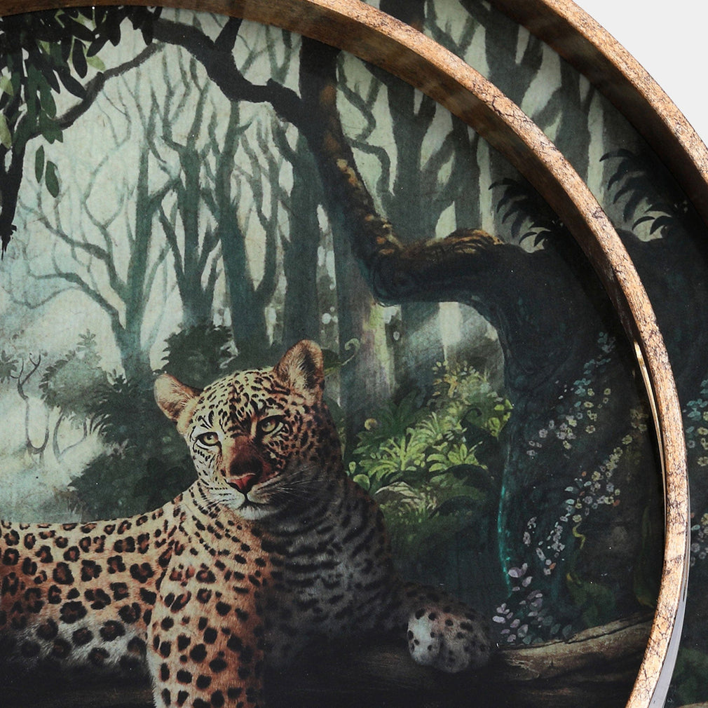 Lounging Leopard - Trays, Set of 2