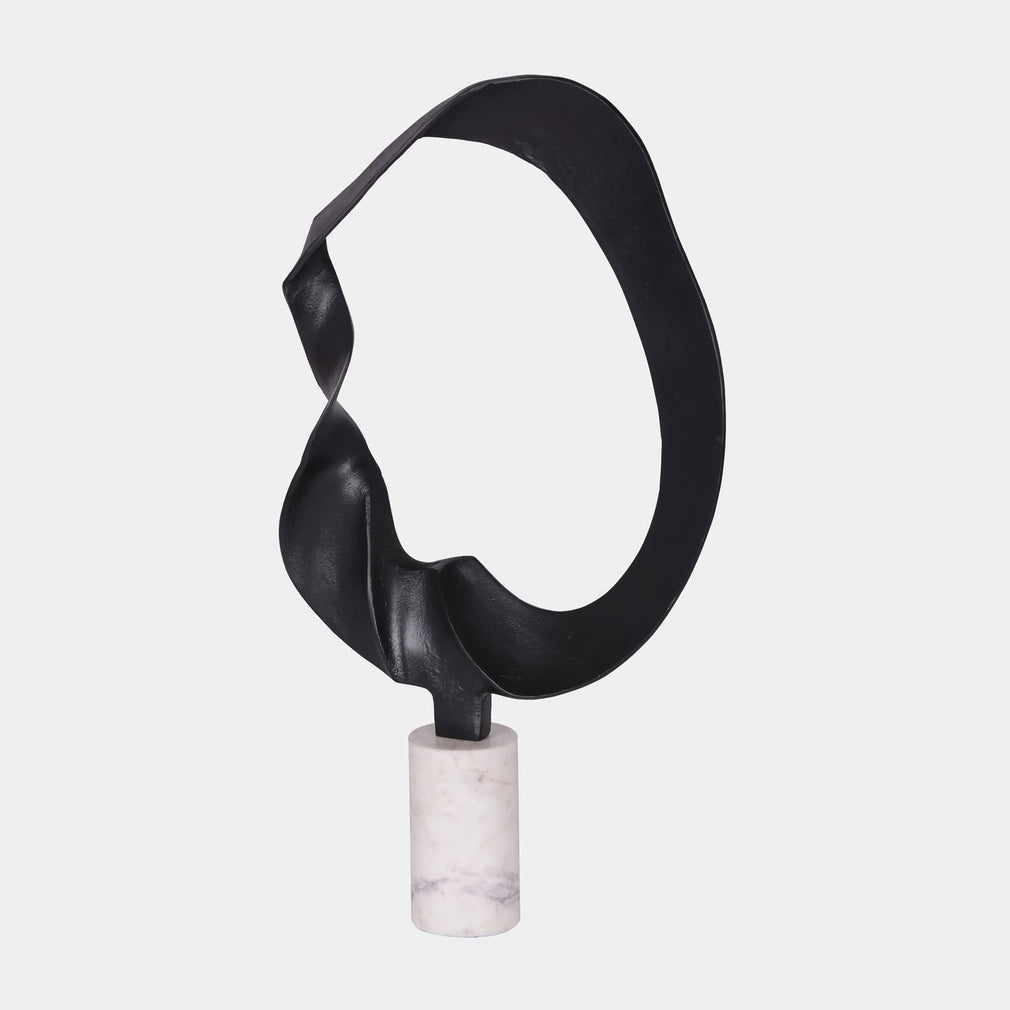 Kentford - Sculpture on Marble Base, Black