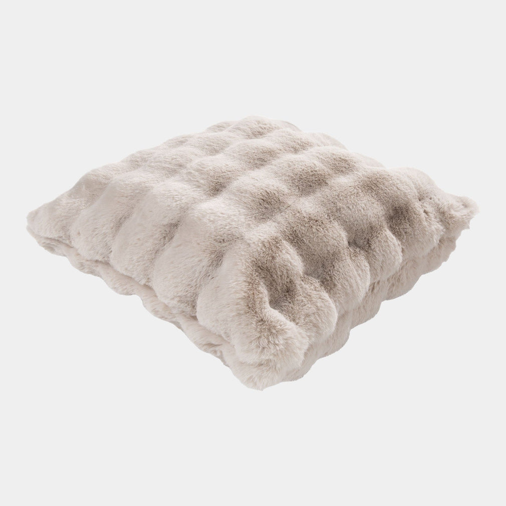 Glam - Beige Faux Fur Cushion 50x50cm