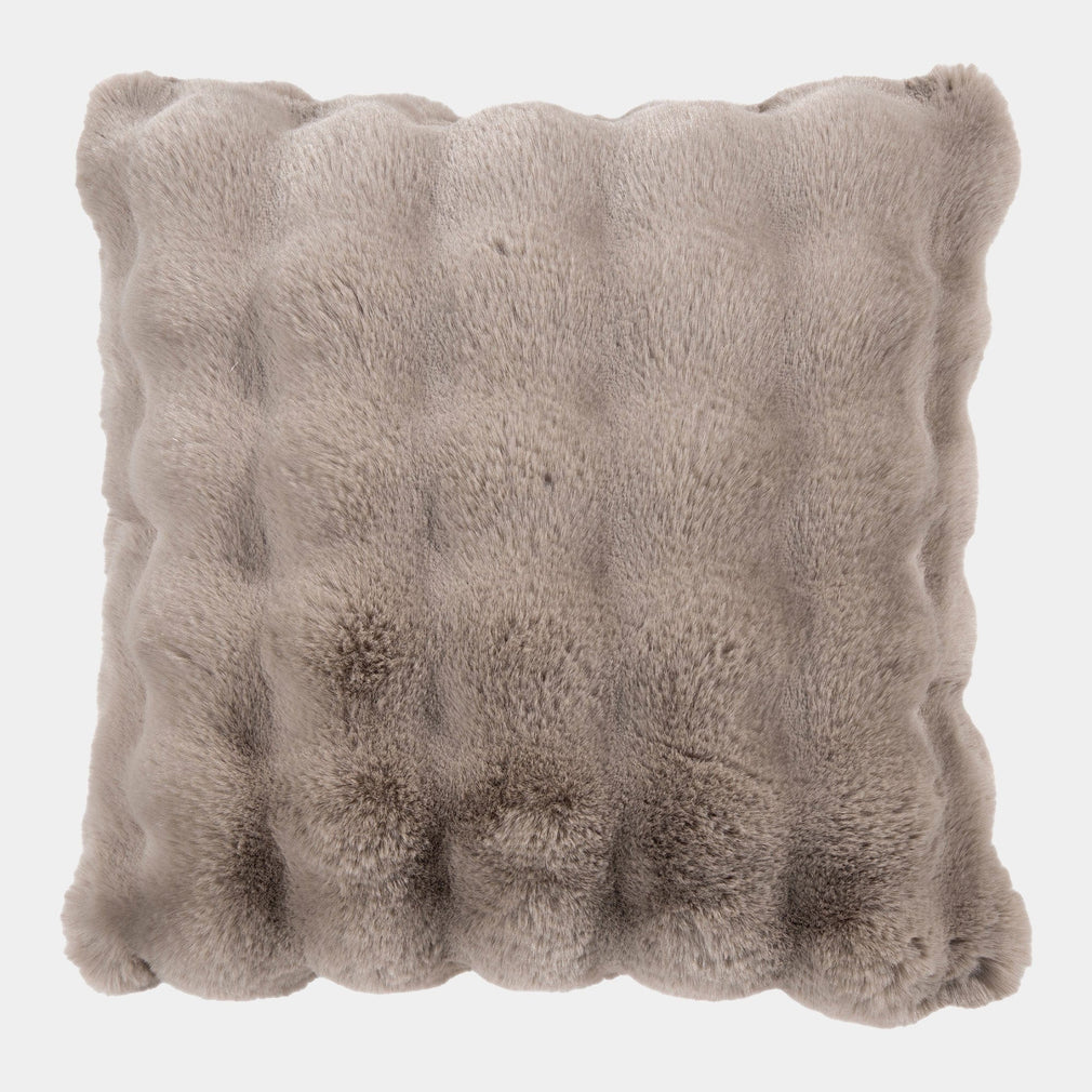 Glam - Taupe Faux Fur Cushion 50x50cm