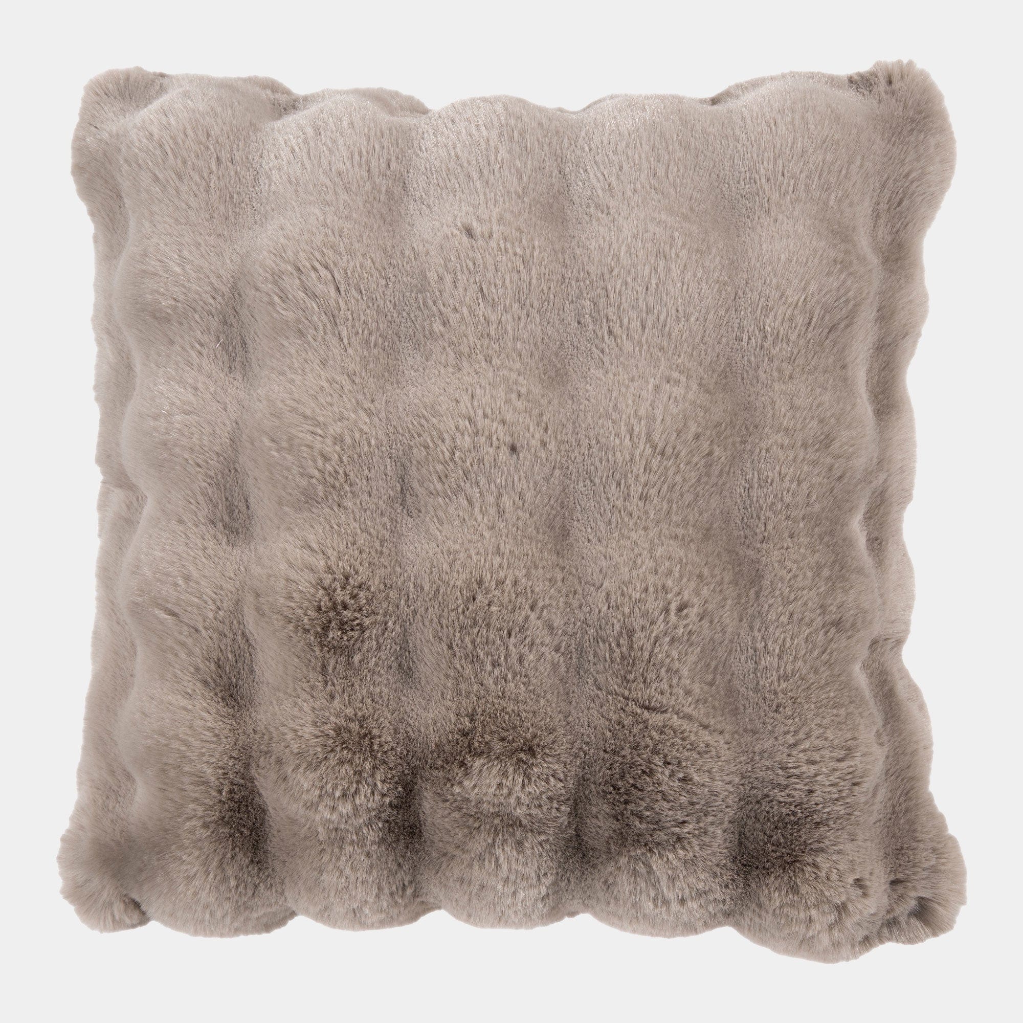 Glam - Taupe Faux Fur Cushion 50x50cm