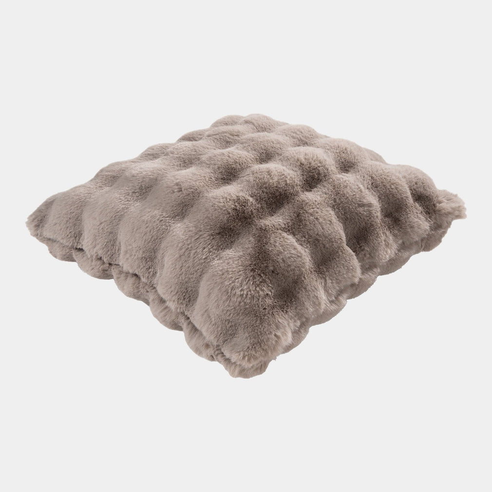 Glam - Taupe Faux Fur Cushion 50x50cm