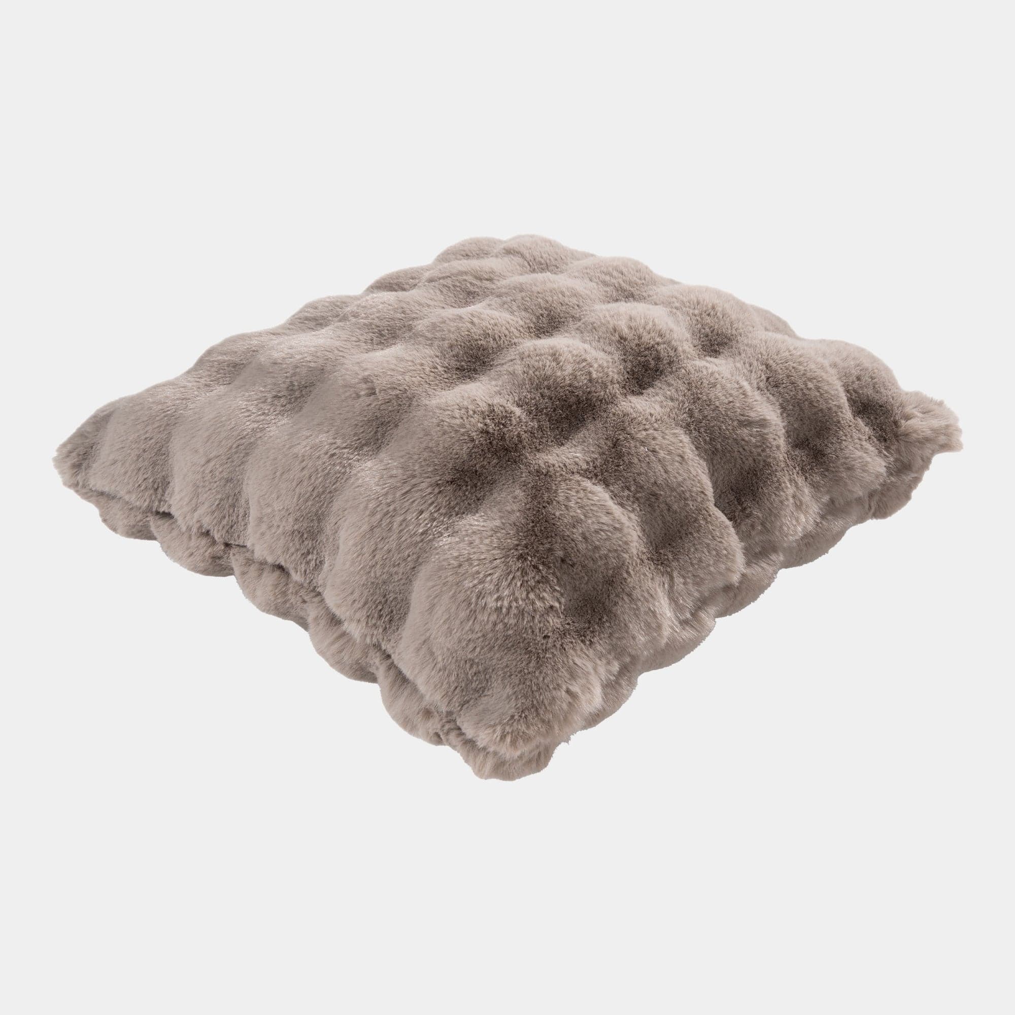 Glam - Taupe Faux Fur Cushion 50x50cm