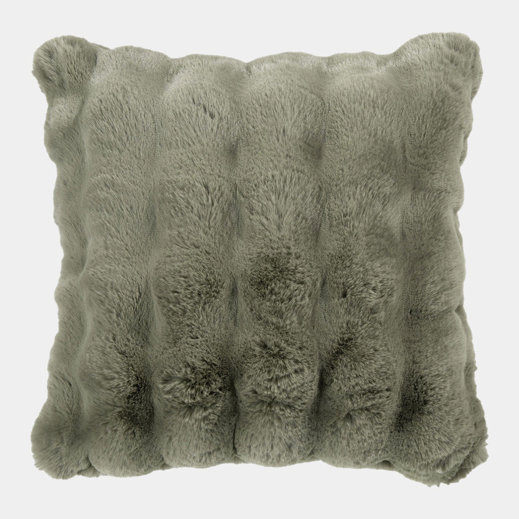 Glam Faux Fur Cushion Sage 50x50cm