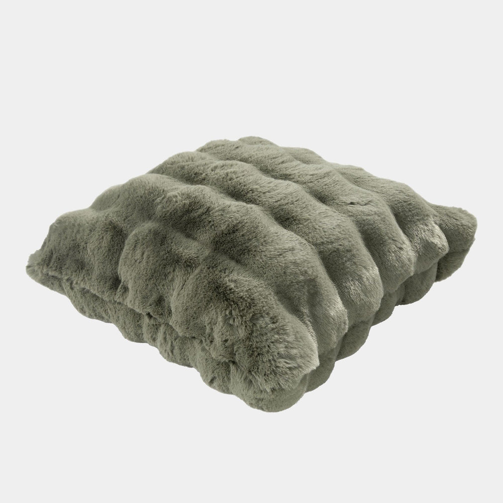 Glam Faux Fur Cushion Sage 50x50cm