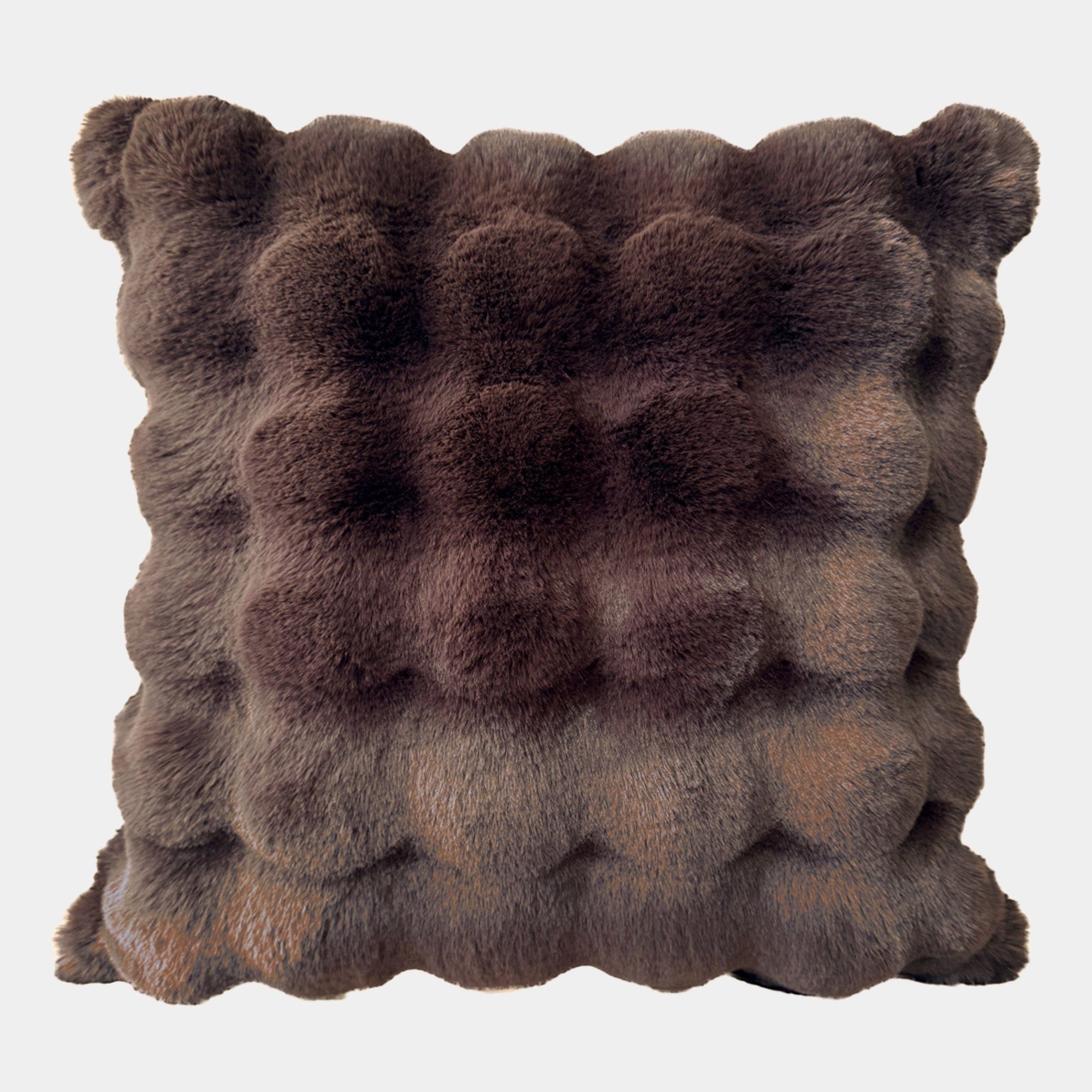 Glam - Chocolate Faux Fur Cushion 50x50cm