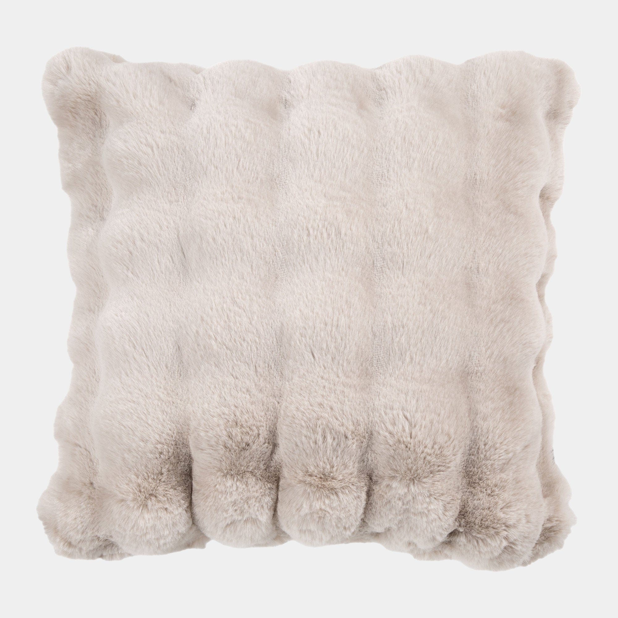Glam Faux Fur Cushion Beige 50x50cm