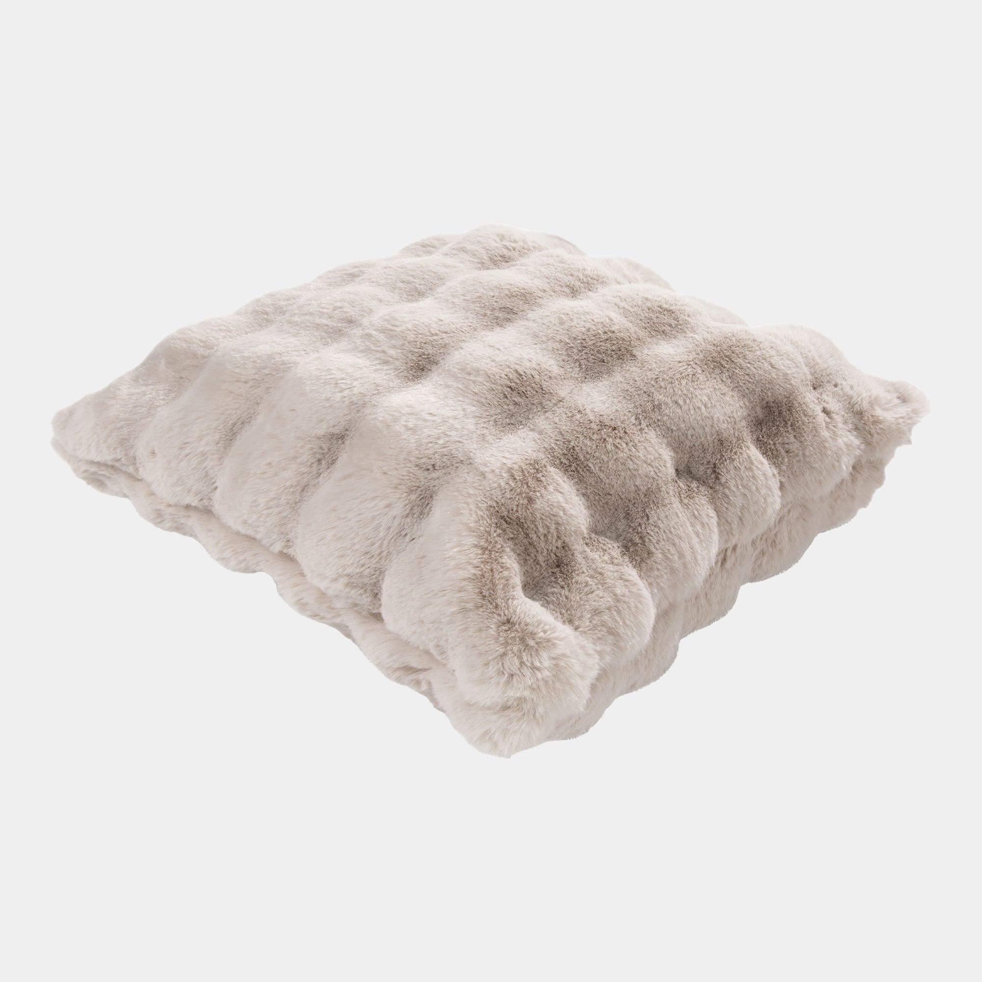 Glam Faux Fur Cushion Beige 50x50cm