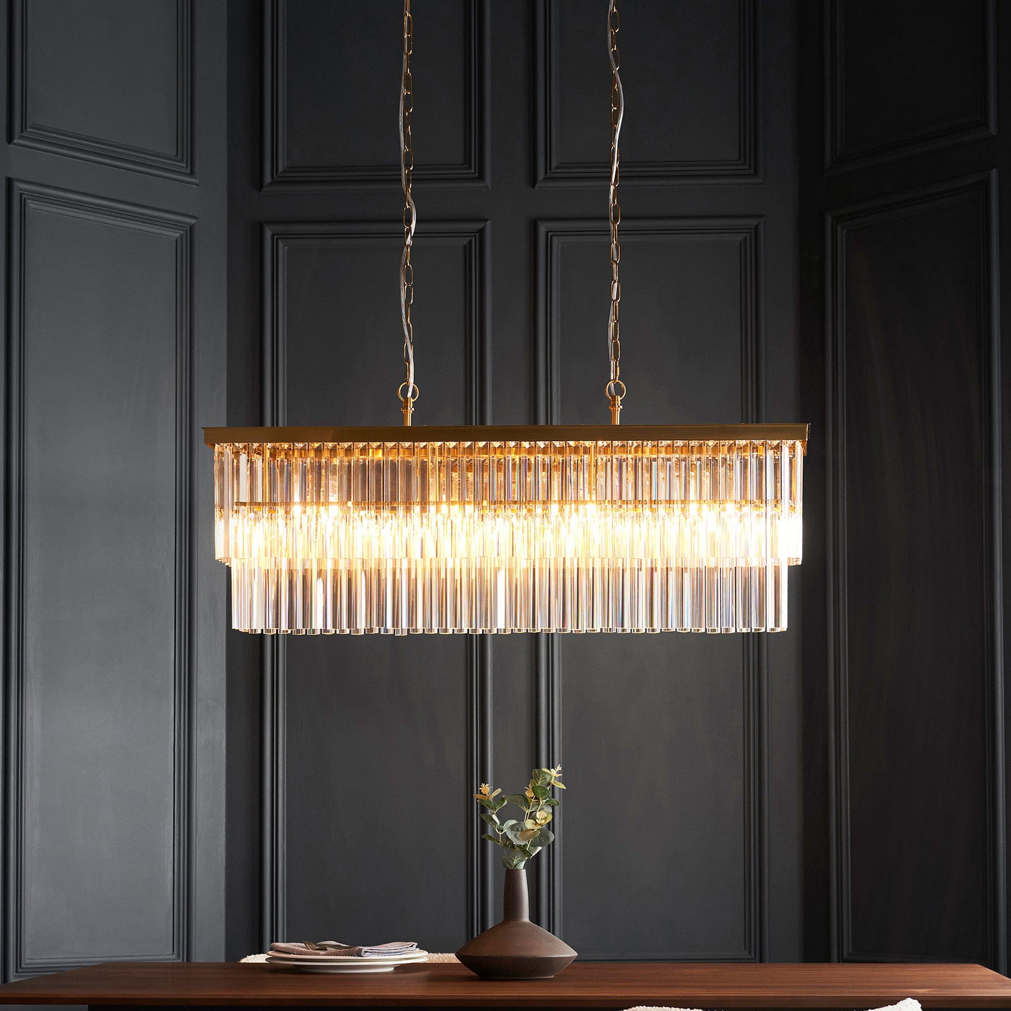 Rhonda - Ceiling Bar Light, Aged Brass