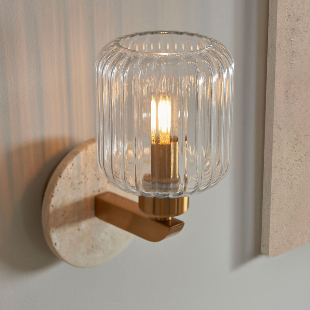 Cavern - Wall Light, Beige Marble
