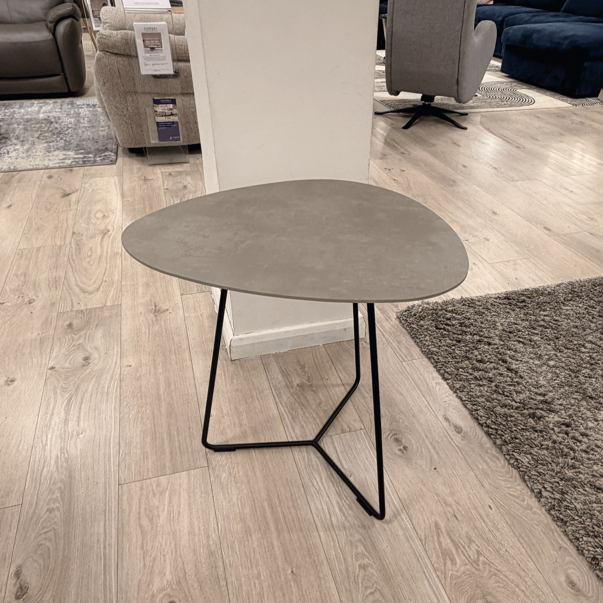 Stratus 58x55cm End Table In Alu Grey 0026GA Black Frame